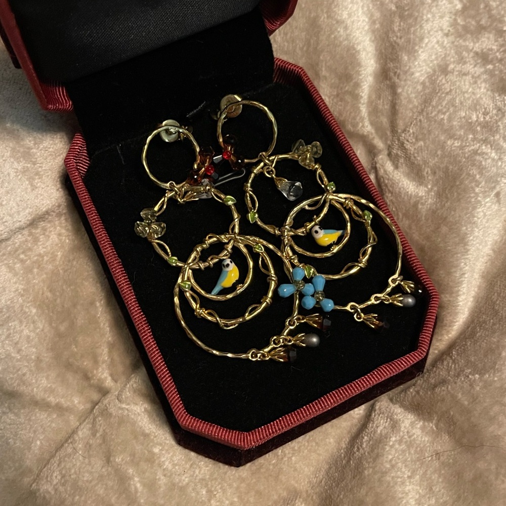 Les Nereides Dangle Hoop Earrings